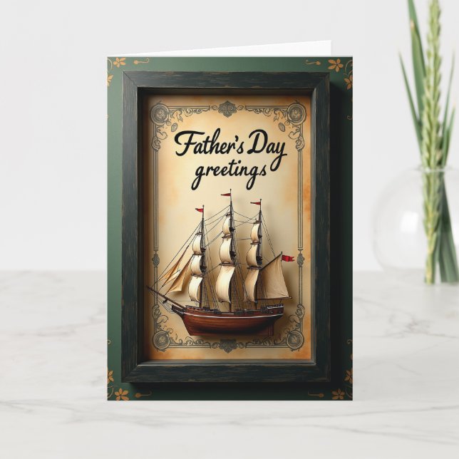 Tarjeta del Día del Padre Navegando (Anverso)