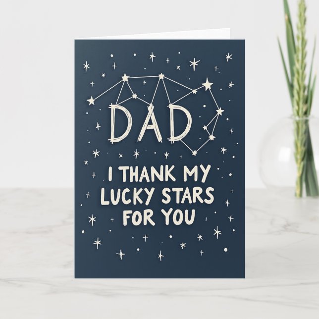 Tarjeta del Día del Padre Noche Estrellada (Anverso)