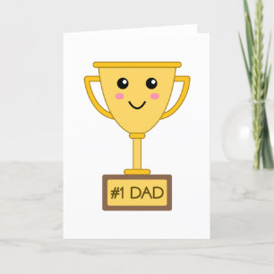 Tarjeta del Día del Padre número 1 de papa trofeo