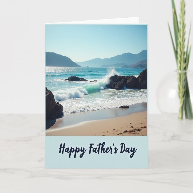 Tarjeta del Día del Padre Ola del Océano (Anverso)