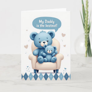 Tarjeta del Día del Padre Oso Azul