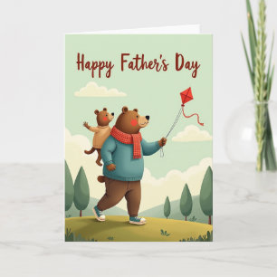 Tarjeta del Día del Padre Oso Turquesa