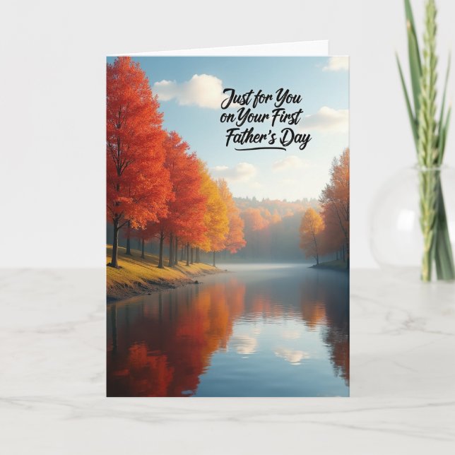 Tarjeta del Día del Padre Otoño Primero (Anverso)
