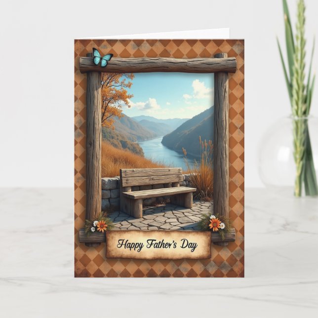 Tarjeta del Día del Padre Otoño Rústico (Anverso)