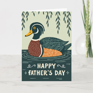 Tarjeta del Día del Padre Pájaro Verde Azulado