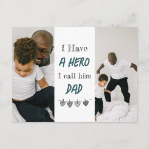 Tarjeta del Día del Padre 'Papá Héroe' con Fotos P