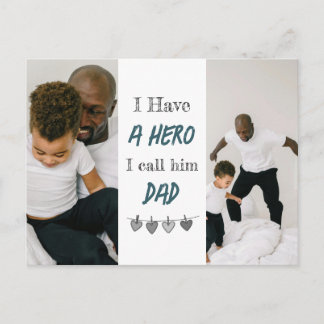 Tarjeta del Día del Padre 'Papá Héroe' con Fotos P