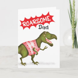 Tarjeta del Día del Padre 'Papá Roarsome' con dino
