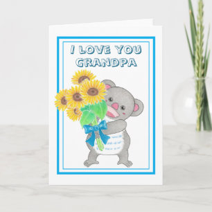 Tarjeta del Día del Padre para abuelo con girasol 