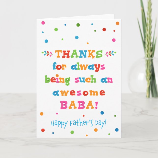 Tarjeta del Día del Padre para Baba (Anverso)