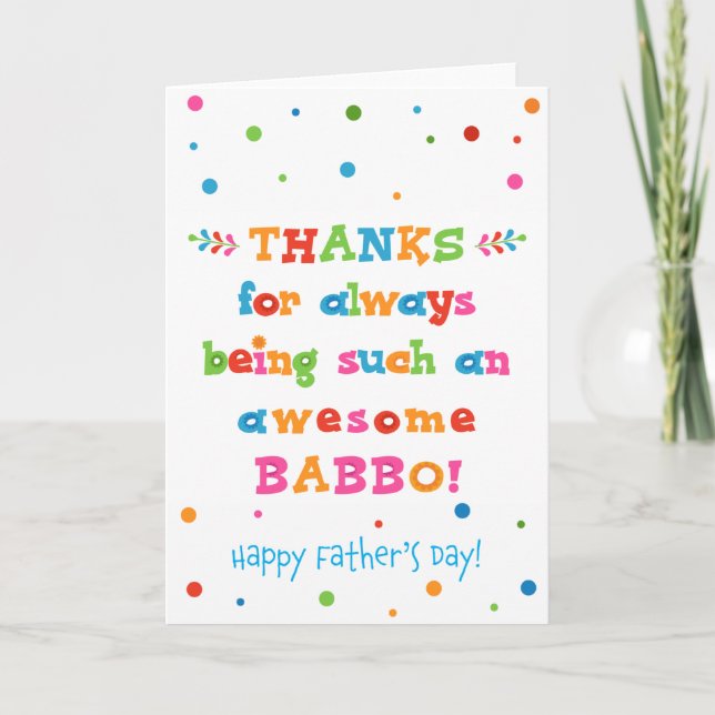Tarjeta del Día del Padre para Babbo (Anverso)