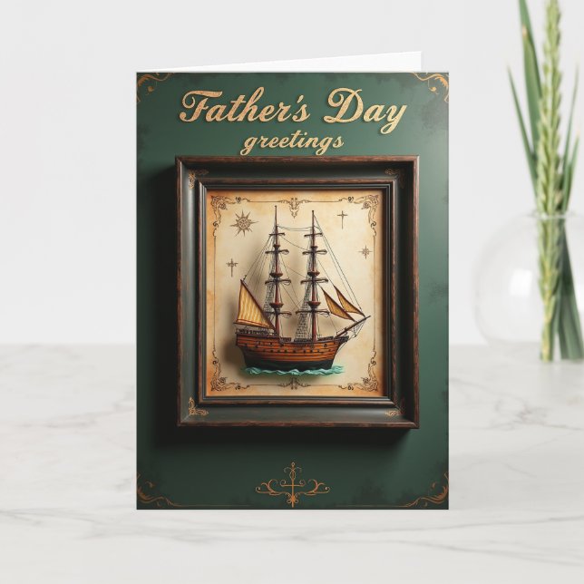 Tarjeta del Día del Padre para barco de vela (Anverso)