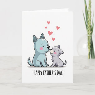 Tarjeta del Día del Padre para cachorros adorables