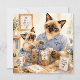 Tarjeta del Día del Padre para Cat Dad Amantes de