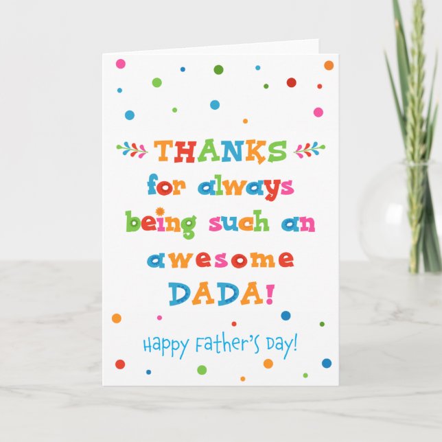 Tarjeta del Día del Padre para Dada (Anverso)