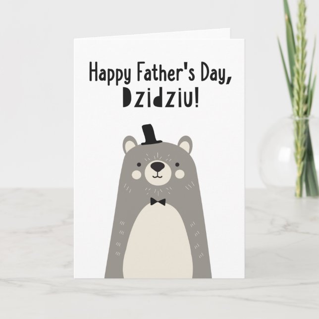 Tarjeta del Día del Padre para Dzidziu (Anverso)