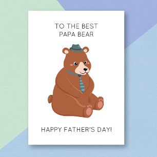 Tarjeta del día del padre para el animal del oso g