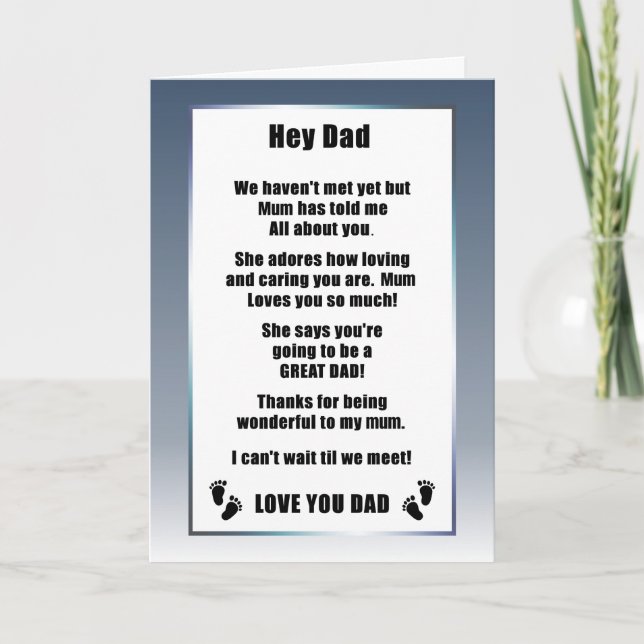 Tarjeta del día del padre para el esperado papá de (Anverso)