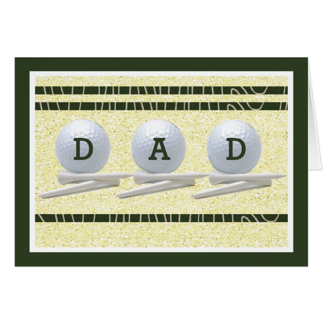 Tarjeta del Día del Padre para el Golfista (Anverso (Horizontal))