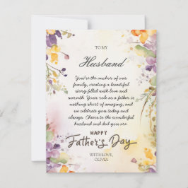 Tarjeta del día del padre para el marido de la fot