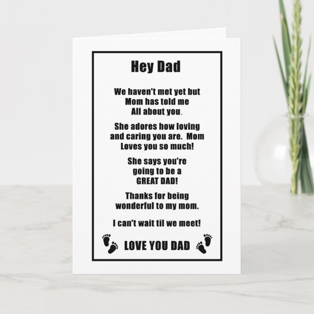 Tarjeta del día del padre para el papá esperado (Anverso)