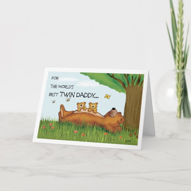 Tarjeta del Día del Padre para el papá gemelo - Me (Anverso)