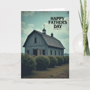Tarjeta del Día del Padre para Granjero desgastado
