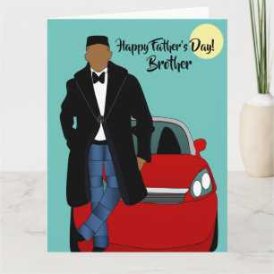 Tarjeta del Día del Padre para hermano afroamerica