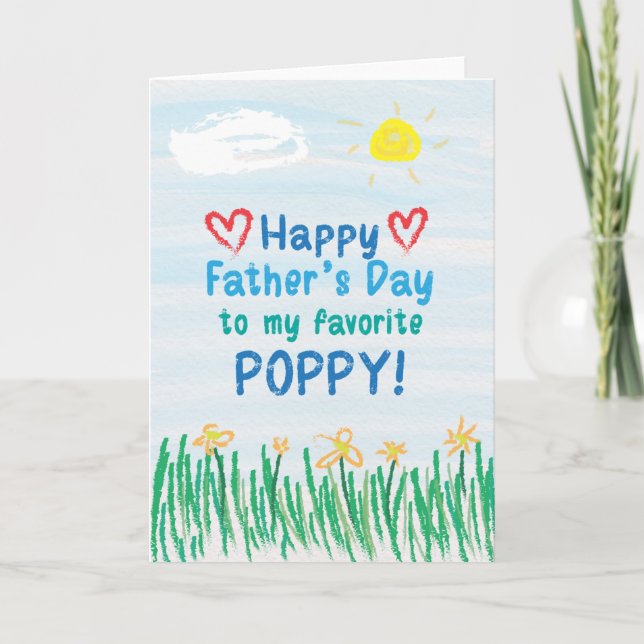 Tarjeta del día del padre para la amapola (Anverso)
