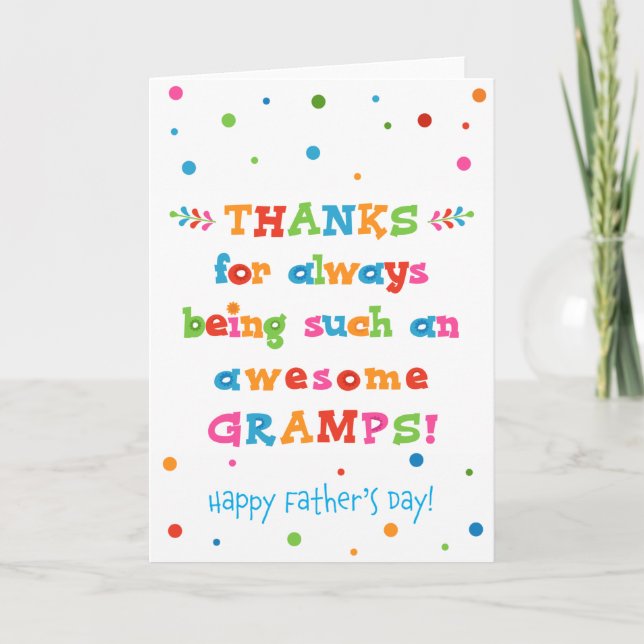 Tarjeta del Día del Padre para los Gramps (Anverso)