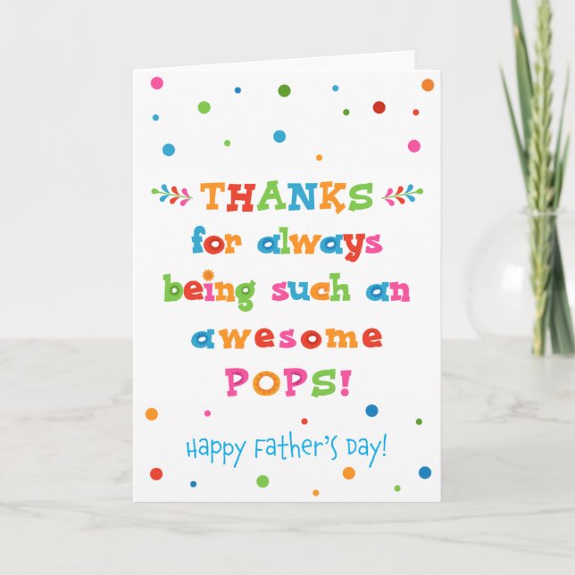 Tarjeta del día del padre para los papas (Anverso)