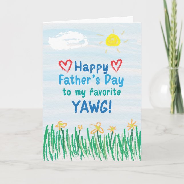 Tarjeta del Día del Padre para los Yawg (Anverso)