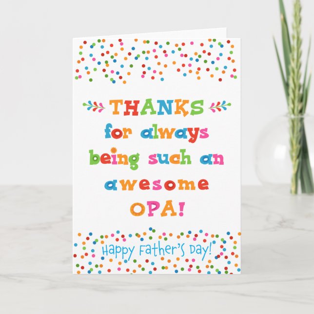 Tarjeta del Día del Padre para Opa (Anverso)