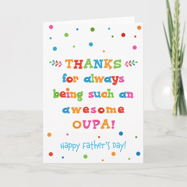Tarjeta del Día del Padre para Oupa (Anverso)