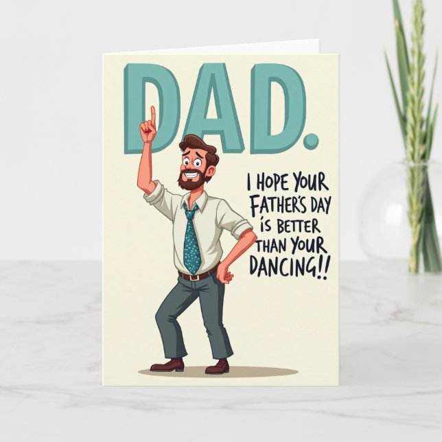 Tarjeta del Día del Padre para Papá Bailarín (Anverso)