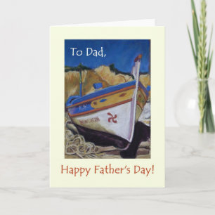 Tarjeta del Día del Padre para papá - Barco pesque