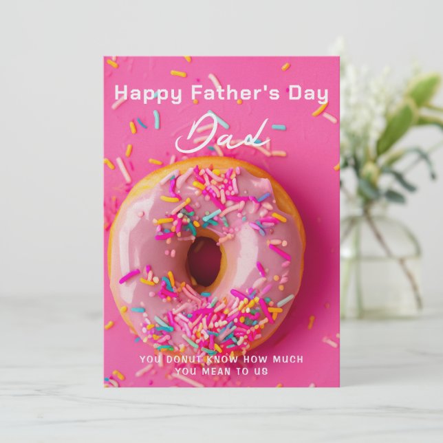 Tarjeta del Día del Padre para Papá con Donas/Doug (Anverso de pie)