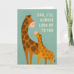 Tarjeta del Día del Padre para papá jirafa alto