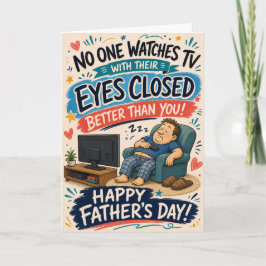 Tarjeta del Día del Padre para Papá que se duerme