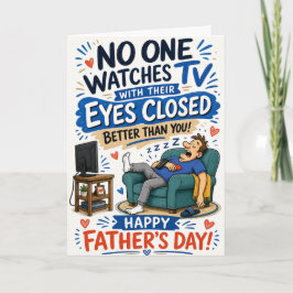 Tarjeta del Día del Padre para papá que se duerme