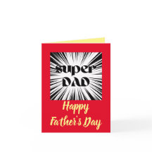 Tarjeta del Día del Padre para Papá, tema de super