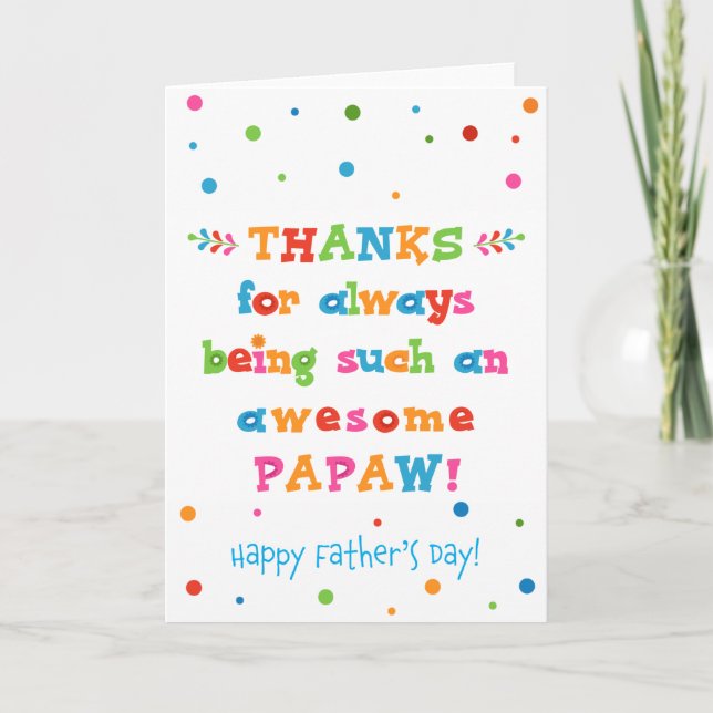 Tarjeta del Día del Padre para Papaw (Anverso)