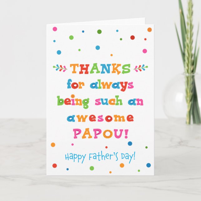 Tarjeta del Día del Padre para Papou (Anverso)