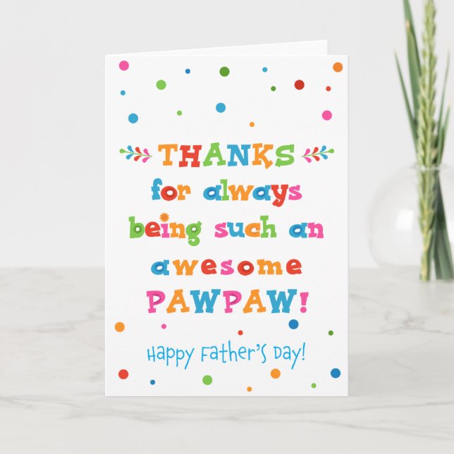 Tarjeta del Día del Padre para Pawpaw (Anverso)