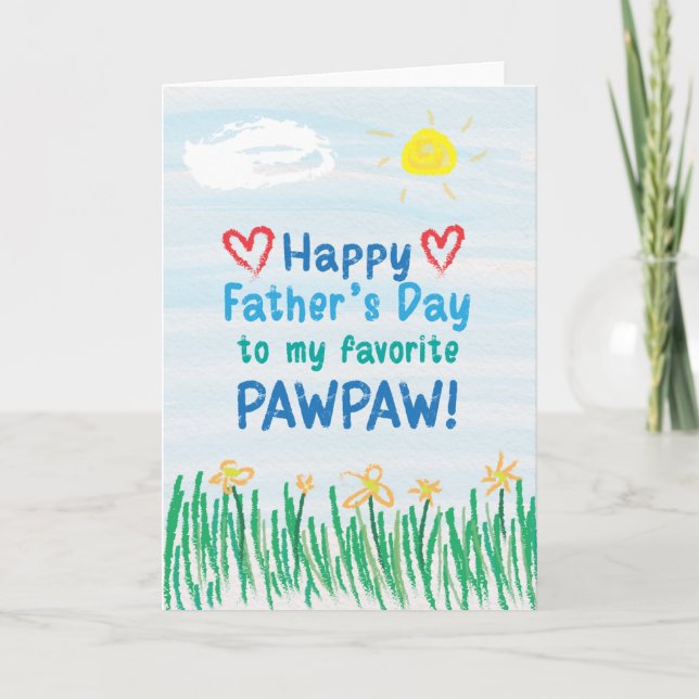 Tarjeta del Día del Padre para Pawpaw (Anverso)