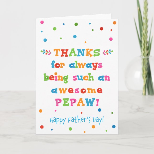 Tarjeta del Día del Padre para PePaw (Anverso)