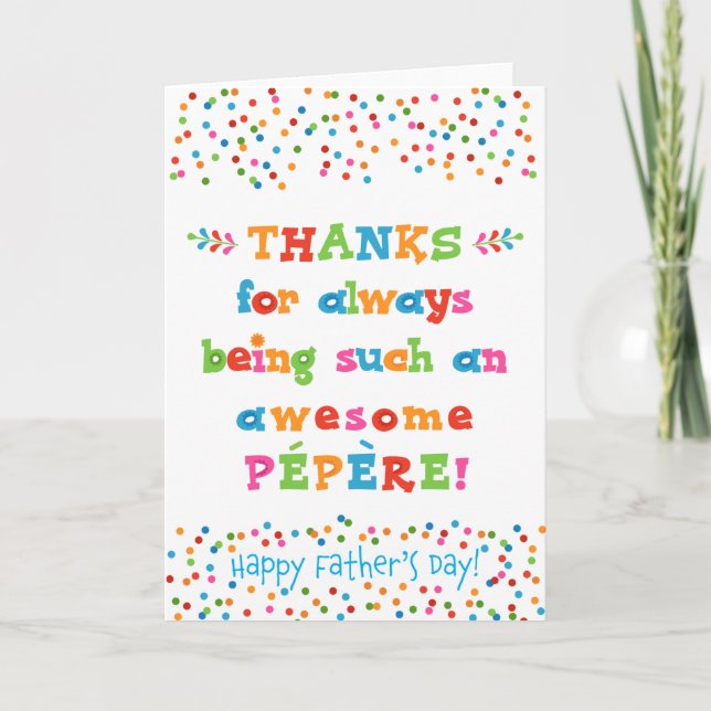 Tarjeta del Día del Padre para Pépère (Anverso)