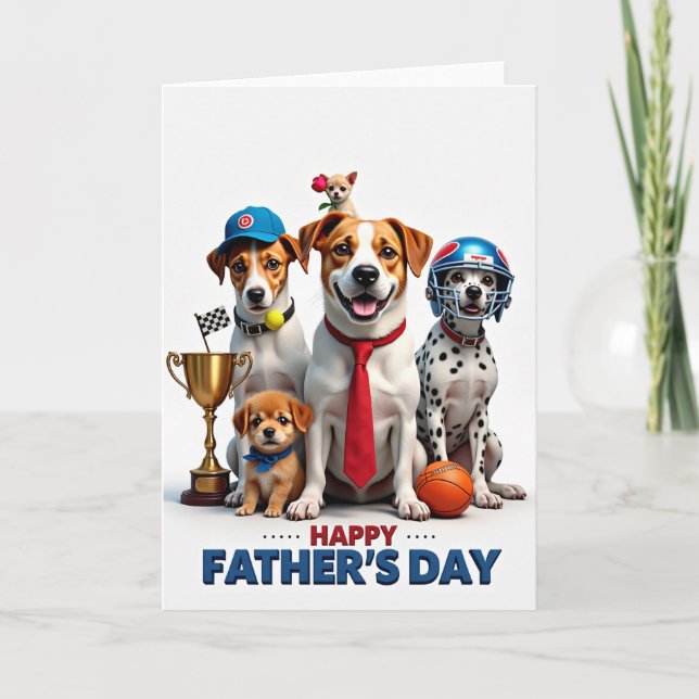 Tarjeta del Día del Padre para Perro Trofeo (Anverso)