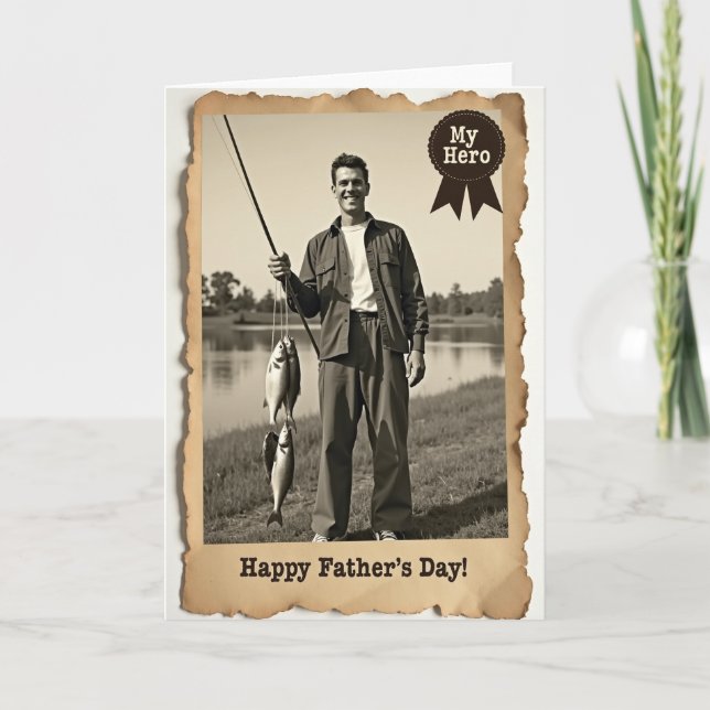Tarjeta del Día del Padre para pescadores (Anverso)