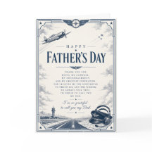 Tarjeta del Día del Padre para piloto con tema de